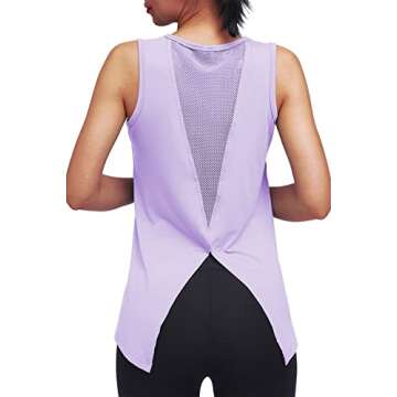Mippo Womens Workout Tops Yoga Running Tank Tennis Exercise Tops Muslce Tank Sleeveless Workout Clothes Purple M