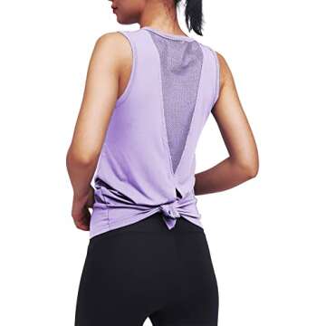 Mippo Womens Workout Tops Yoga Running Tank Tennis Exercise Tops Muslce Tank Sleeveless Workout Clothes Purple M