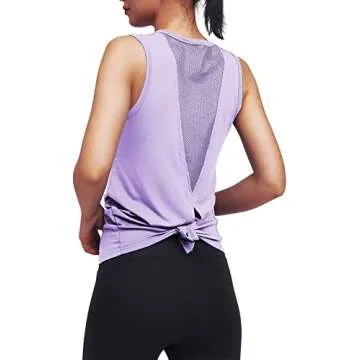 Mippo Womens Workout Tops Yoga Running Tank Tennis Exercise Tops Muslce Tank Sleeveless Workout Clothes Purple M