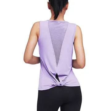 Mippo Womens Workout Tops Yoga Running Tank Tennis Exercise Tops Muslce Tank Sleeveless Workout Clothes Purple M
