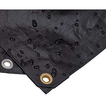 6 Ft. X 8 Ft. Heavy Duty 6 Oz. Black Poly Tarp 11-12 Mil Thick