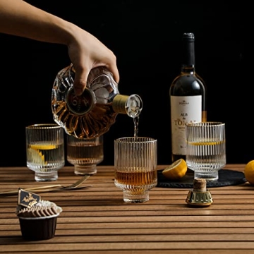 Elegant Bedside Carafe and Glass Cup Set with Gold Rim