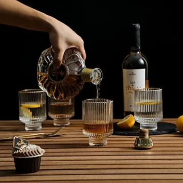 Elegant Bedside Carafe and Glass Cup Set with Gold Rim