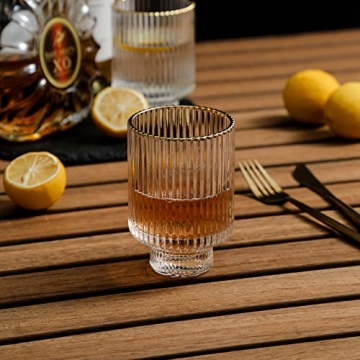 Elegant Bedside Carafe and Glass Cup Set with Gold Rim