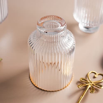 Elegant Bedside Carafe and Glass Cup Set with Gold Rim