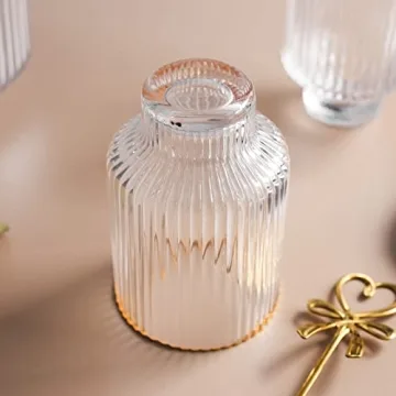 Elegant Bedside Carafe and Glass Cup Set with Gold Rim