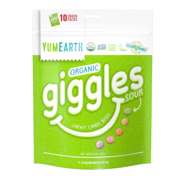 YumEarth Organic Sour Giggles Chewy Candy - Allergy Friendly, Vegan, Non-GMO, Individually Wrapped (...