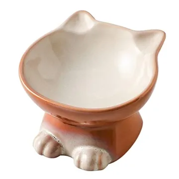 Nihow Elevated Ceramic Cat and Dog Bowls Set for Posture Support & Style