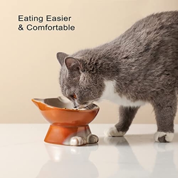 Elegant Nihow Elevated Cat/Dog Bowls for Comfortable Feeding