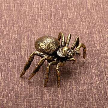 Brass Spider Statue for Home Decor and Feng Shui Gifts
