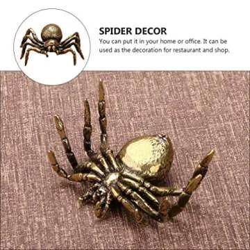 Brass Spider Statue for Home Decor and Feng Shui Gifts