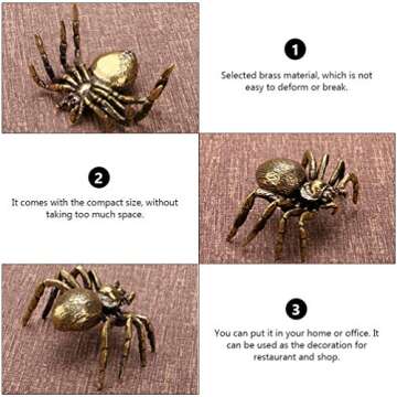 Brass Spider Statue for Home Decor and Feng Shui Gifts
