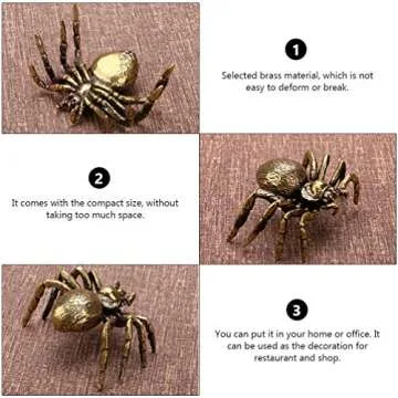 Brass Spider Statue for Home Decor and Feng Shui Gifts