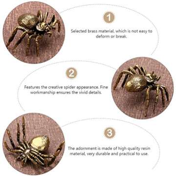 Brass Spider Statue for Home Decor and Feng Shui Gifts