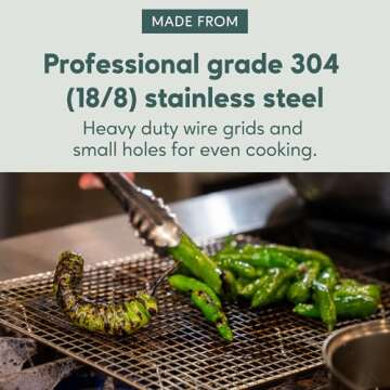 Oven-Safe, Dishwasher-Safe 100% Stainless Steel Cooling and Baking Rack Set - Tight-Wire Bake for Ov...