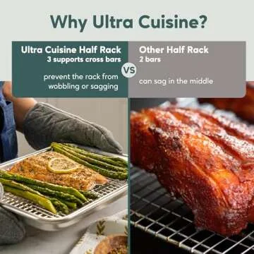 Oven-Safe, Dishwasher-Safe 100% Stainless Steel Cooling and Baking Rack Set - Tight-Wire Bake for Oven Cooking - Food-Safe, Heavy Duty - 8.5x12-inch - Set of 2 - Small Quarter Sheet Pan Cooling Racks