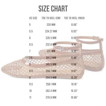 Goiphrri Brown Ballet Flats Shoes for Women Dressy Comfortable Ankle Strap Mesh Ballet Flats for Women Round Toe Ballerina Flats for Women Summer Casual Daily Dress Mesh Flats Shoes Size 8.5