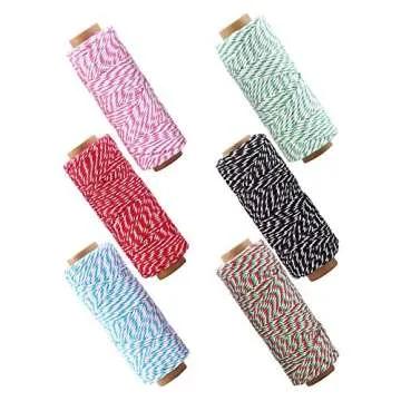 DECORA 328 Yard Bakers Twine Cord Cotton String Rope for Gift Wrapping, Arts Crafts Pack of 6