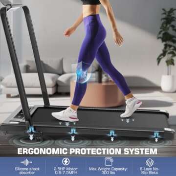 ANCHEER Foldable Under Desk Treadmill, Compact Design