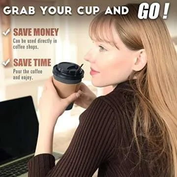 SPRINGPACK | 100 Pack - 12 oz Disposable Coffee Cups for Hot & Cold Drinks