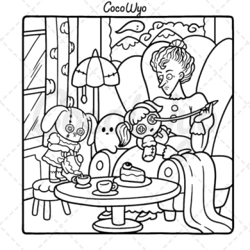 Spooky Cutie Coloring Book for Adults and Teens