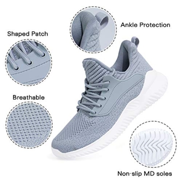 Akk Womens Grey Slip On Walking Shoes Stylish and Comfortable