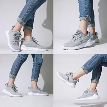 Akk Womens Grey Slip On Walking Shoes Stylish and Comfortable