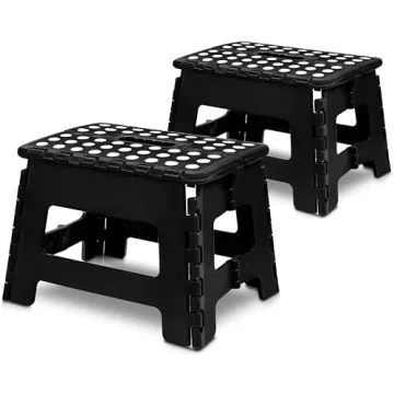 Utopia Home Folding Step Stool - (Pack of 2) Foot Stool with 9 Inch Height - Holds Up to 300 lbs - L...