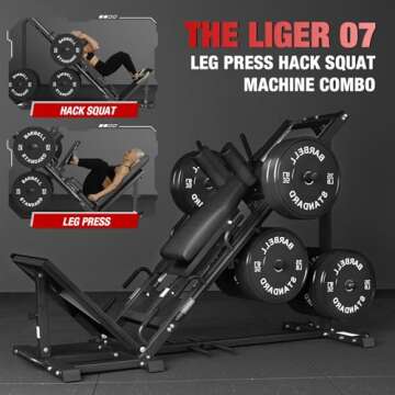 GMWD Leg Press Hack Squat Machine Combo, Leg Exercise Machine with Linear Bearing, Lower Body Specia...