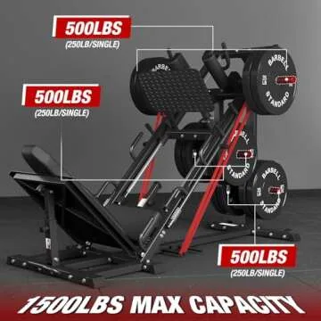 GMWD Leg Press Hack Squat Machine Combo, Leg Exercise Machine with Linear Bearing, Lower Body Special with Weight Storage for Quads, Hamstring, Glutes, Calves, Heavy Duty Home Gym Leg Day Equipment
