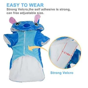 Dog Costume, Gimilife Dog Hoodie, Dog Halloween Costume Pet Xmas Pajamas Outfit, Pet Coat Cartoon Costumes for Small Medium Large Dogs and Cats for Halloween Christmas and Winter - L