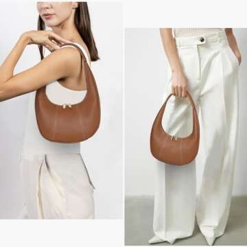 YFGBCX Tote Bag Faux Leather Hobo Bag Women Office Work Bag Soft Grained Leather Shoulder Bag Trendy...