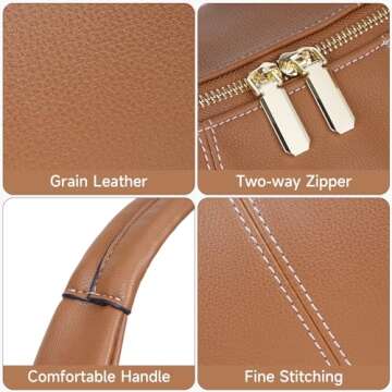 YFGBCX Tote Bag Faux Leather Hobo Bag Women Office Work Bag Soft Grained Leather Shoulder Bag Trendy Handbag Purse