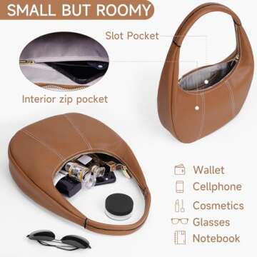 YFGBCX Tote Bag Faux Leather Hobo Bag Women Office Work Bag Soft Grained Leather Shoulder Bag Trendy Handbag Purse