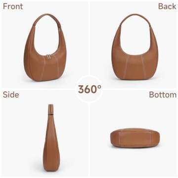 YFGBCX Tote Bag Faux Leather Hobo Bag Women Office Work Bag Soft Grained Leather Shoulder Bag Trendy Handbag Purse