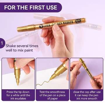 LIGHTWISH Glitter Markers 12 Colors,Metallic Shimmer Acrylic Paint Markers,Sparkle Ultra Fine Point ...