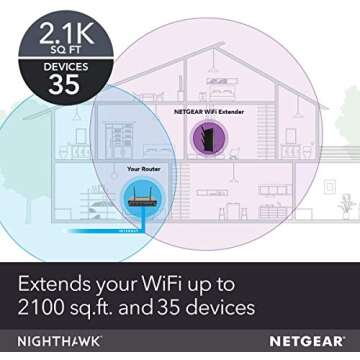 NETGEAR EX7000-100NAR Nighthawk AC1900 Desktop WiFi Range Extender (Renewed)