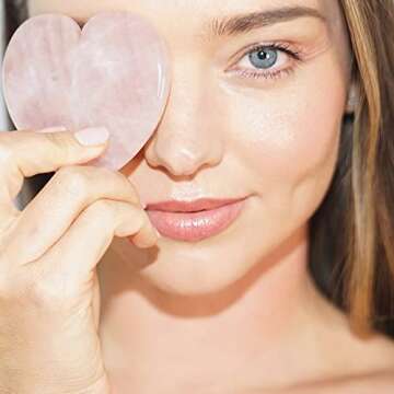 Kora Organics Rose Quartz Heart Facial Sculptor, Depuffing & Lifting Gua Sha, Sculpt & Tone