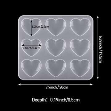 WILLBOND Heart Resin Silicone Molds for Resin Valentine‘s Day DIY Charms Craft Epoxy Mold Heart Sh...