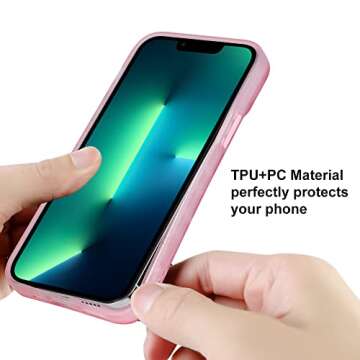 MZELQ Compatible with iPhone 13 Pro Max Case Pink Strawberry Cute Pattern Soft TPU Case for Girls Women + 1* Screen Protector, Camera Hole Protective Phone Case