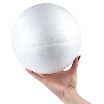 2 Pack Half Sphere Foam Balls for Crafts - 8" Large Hollow Dome for DIY, Art Supplies, Modeling (White)