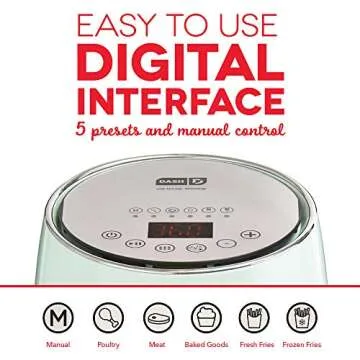 DASH Compact Electric Air Fryer with Digital Display and Recipes