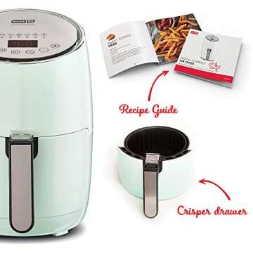 DASH Compact Electric Air Fryer with Digital Display and Recipes