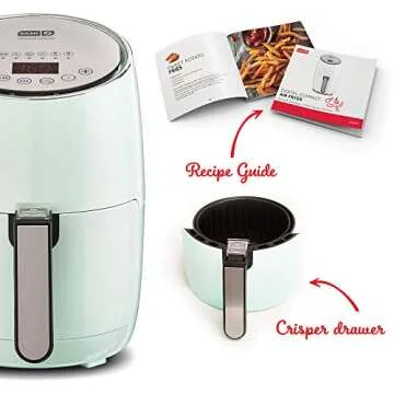 DASH Compact Electric Air Fryer with Digital Display and Recipes