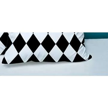 TOMWISH Oblong Pillow Covers,Hidden Zippered Pillowcase Christmas Black White Background Pattern 16X16Inch,Decorative Throw Custom Cotton Pillow Case Cushion Cover for Home Sofas,Bedrooms,Offices