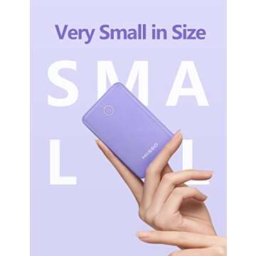 6000mah Card Size Built in Cables Power Bank, Built in USB C Cords Battery Pack Travel Charger Portable Charger for Phones, 4 Output Ultra Slim Battery Pack Compatible with iPhone, Deep Purple