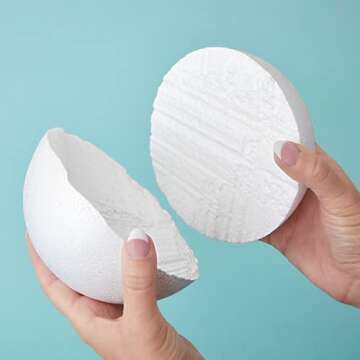 2 Pack Foam Balls for Crafts, 6-Inch Round White Polystyrene Spheres for DIY Projects, Ornaments, School Modeling, Drawing