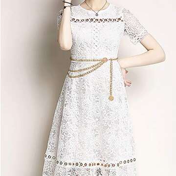 Suyi Gold Chain Belts for Women Waist Chain Belt Multilayer Body Belly Chain 90CM Gold