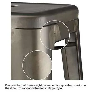 Yaheetech 30 Inches Metal Bar Stools High Backless Stools Bar Height Stools Patio Furniture Indoor/Outdoor Stackable Kitchen Stools Dining Chair Set of 4