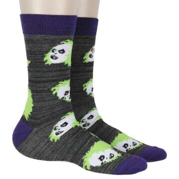 Beetlejuice Socks Adult Crew Socks 2 Pack For Women Men